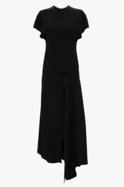 Victoria Beckham Short Sleeve Tie Detail Dress In Black 17 Victoria Beckham Short Sleeve Tie Detail Dress In Black -Victoria Beckham UntitledSession4273