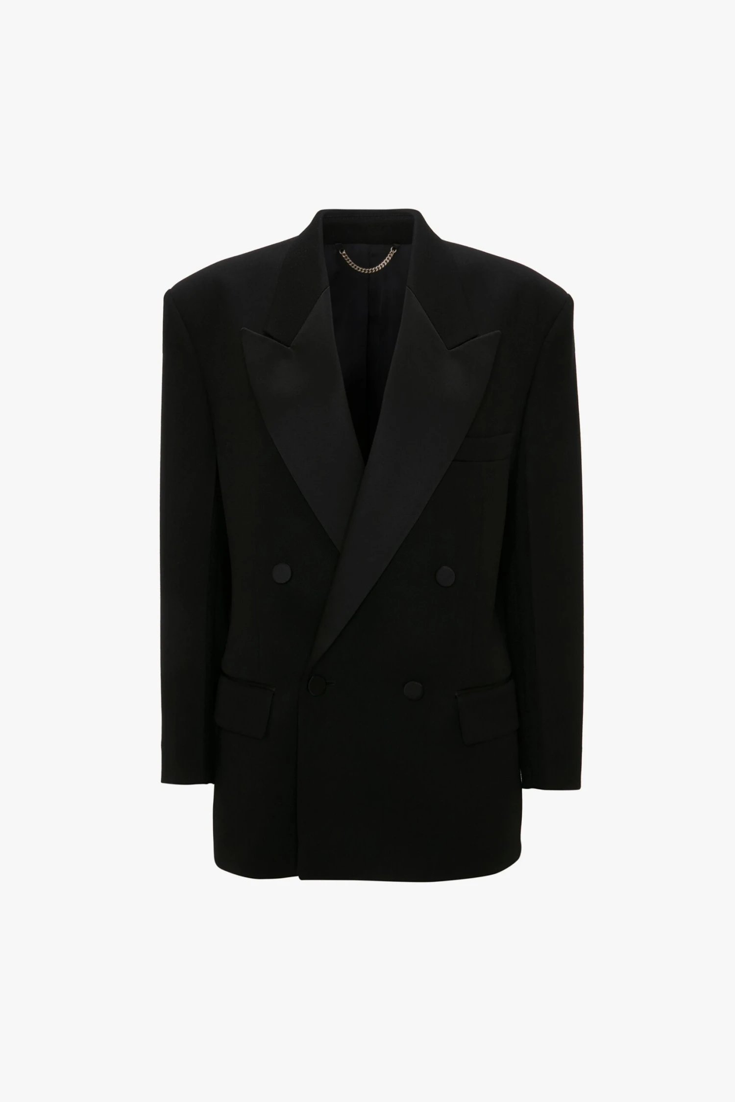Victoria Beckham Satin Lapel Tuxedo Jacket In Black 6 Victoria Beckham Satin Lapel Tuxedo Jacket In Black - Image 6