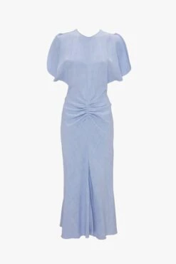 Victoria Beckham Gathered Waist Midi Dress In Frost 13 Victoria Beckham Gathered Waist Midi Dress In Frost -Victoria Beckham UntitledSession4333