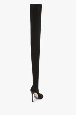 Victoria Beckham Peep Toe Stretch Jersey Boot In Black -Victoria Beckham UntitledSession4445
