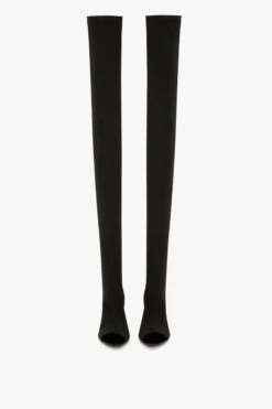 Victoria Beckham Peep Toe Stretch Jersey Boot In Black -Victoria Beckham UntitledSession4447