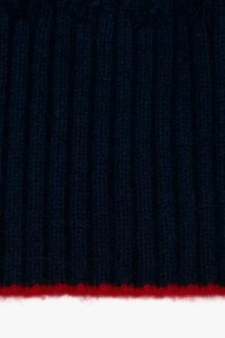 Victoria Beckham Exclusive Logo Patch Scarf In Navy -Victoria Beckham UntitledSession4493