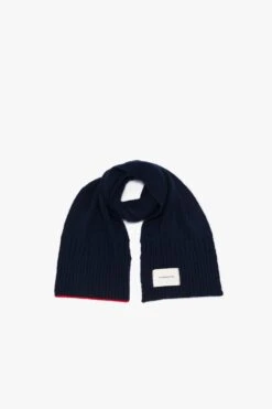 Victoria Beckham Exclusive Logo Patch Scarf In Navy