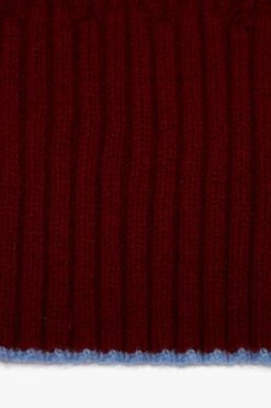 Victoria Beckham Exclusive Logo Patch Scarf In Burgundy -Victoria Beckham UntitledSession4497