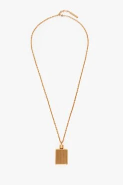Victoria Beckham Exclusive Perfume Bottle Necklace In Brushed Gold