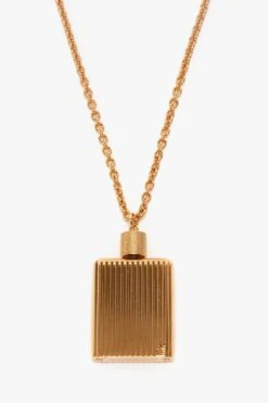 Victoria Beckham Exclusive Perfume Bottle Necklace In Brushed Gold -Victoria Beckham UntitledSession4549
