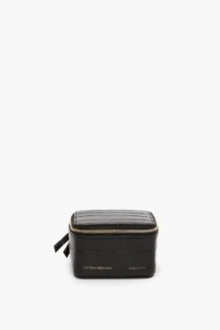 Victoria Beckham Jewellery Box In Black Croc-Effect Leather