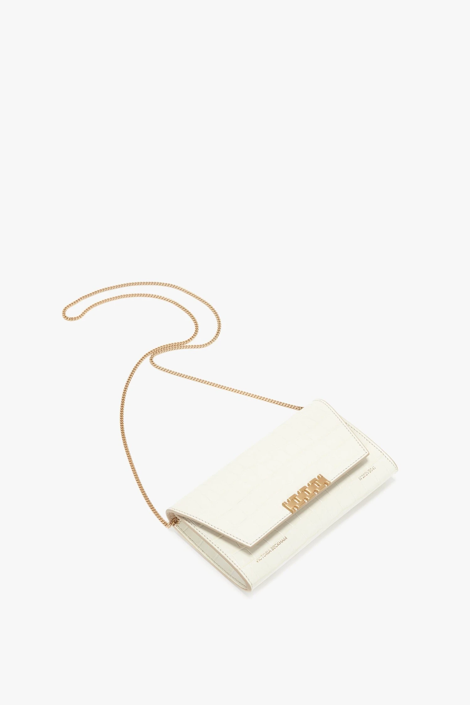 Victoria Beckham Exclusive Wallet On Chain In Ivory Croc-Effect Leather 7 Victoria Beckham Exclusive Wallet On Chain In Ivory Croc-Effect Leather - Image 7