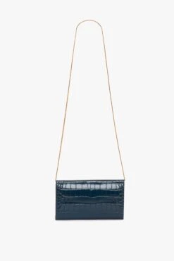 Victoria Beckham Wallet On Chain In Midnight Croc-Effect Leather -Victoria Beckham UntitledSession4601