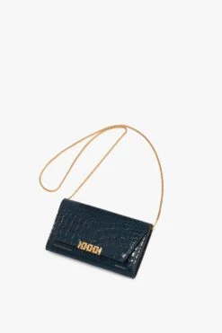 Victoria Beckham Wallet On Chain In Midnight Croc-Effect Leather -Victoria Beckham UntitledSession4608