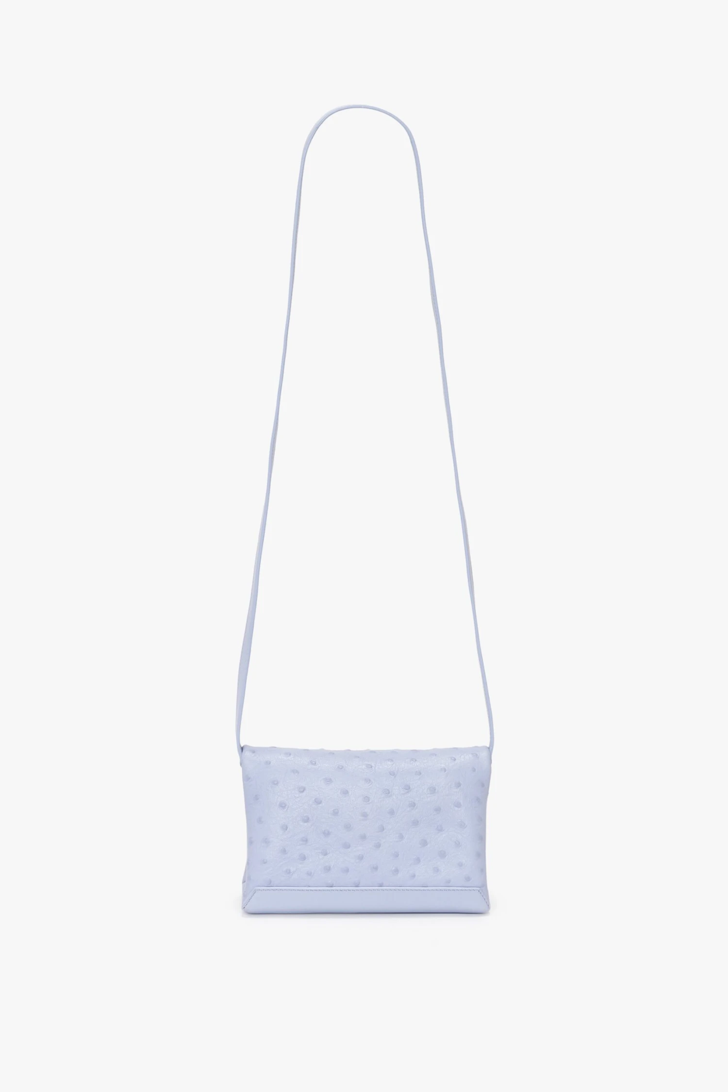 Victoria Beckham Mini Chain Pouch With Long Strap In Frost Ostrich-Effect Leather 5 Victoria Beckham Mini Chain Pouch With Long Strap In Frost Ostrich-Effect Leather - Image 5