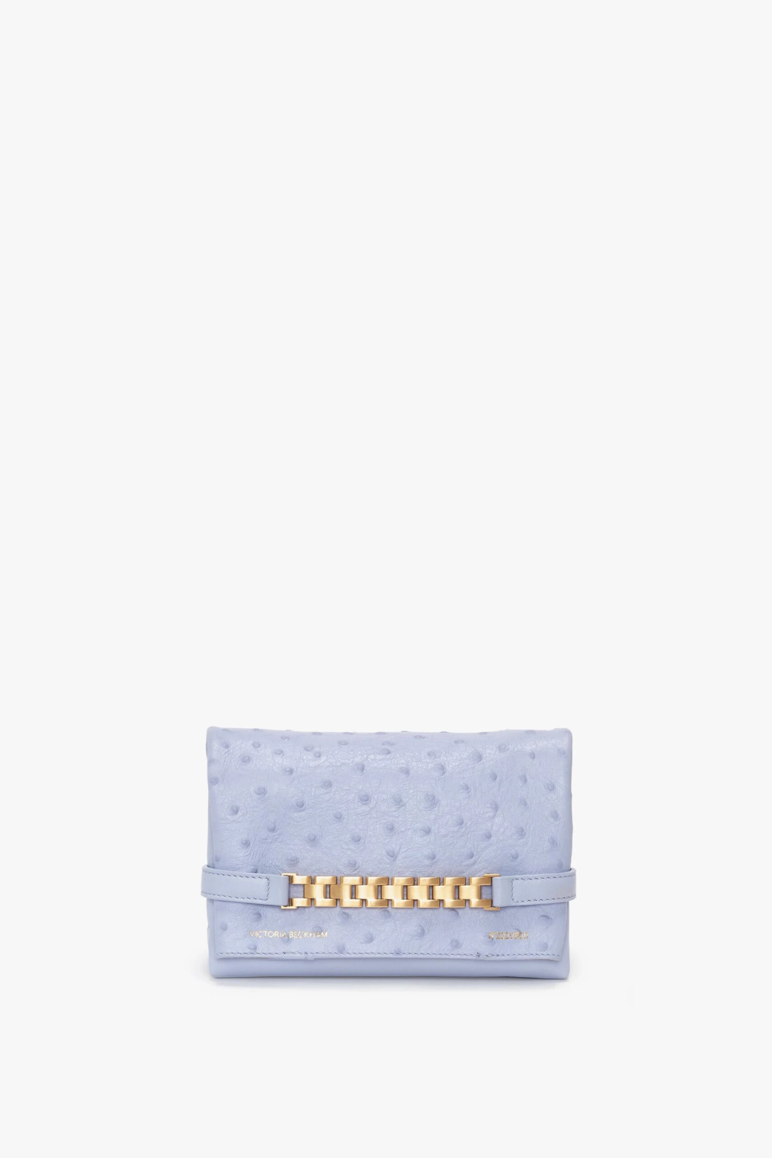 Victoria Beckham Mini Chain Pouch With Long Strap In Frost Ostrich-Effect Leather 2 Victoria Beckham Mini Chain Pouch With Long Strap In Frost Ostrich-Effect Leather - Image 2