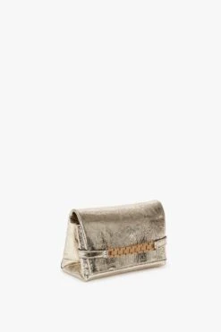 Victoria Beckham Mini Chain Pouch With Long Strap In Gold Leather -Victoria Beckham UntitledSession4669