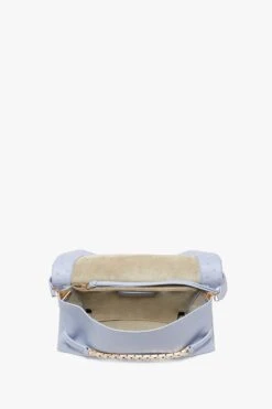 Victoria Beckham Chain Pouch With Strap In Frost Ostrich-Effect Leather -Victoria Beckham UntitledSession4746