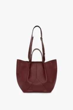 Victoria Beckham The Medium Tote In Burgundy Leather