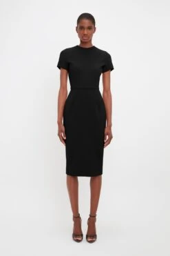 Victoria Beckham Fitted T-Shirt Dress In Black