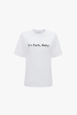 Victoria Beckham IT'S PARIS, BABY! T-shirt In White 13 Victoria Beckham IT'S PARIS, BABY! T-shirt In White -Victoria Beckham UntitledSession6965