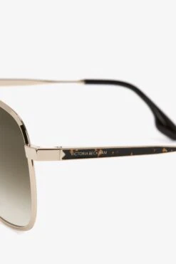 Victoria Beckham Double Bridge V Detail Sunglasses In Gold -Victoria Beckham UntitledSession7030