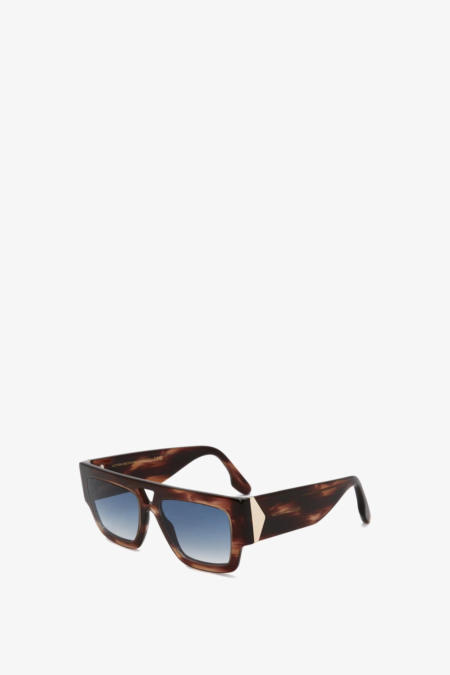 Victoria Beckham V Plaque Frame Sunglasses In Dark Brown Horn 2 Victoria Beckham V Plaque Frame Sunglasses In Dark Brown Horn - Image 2