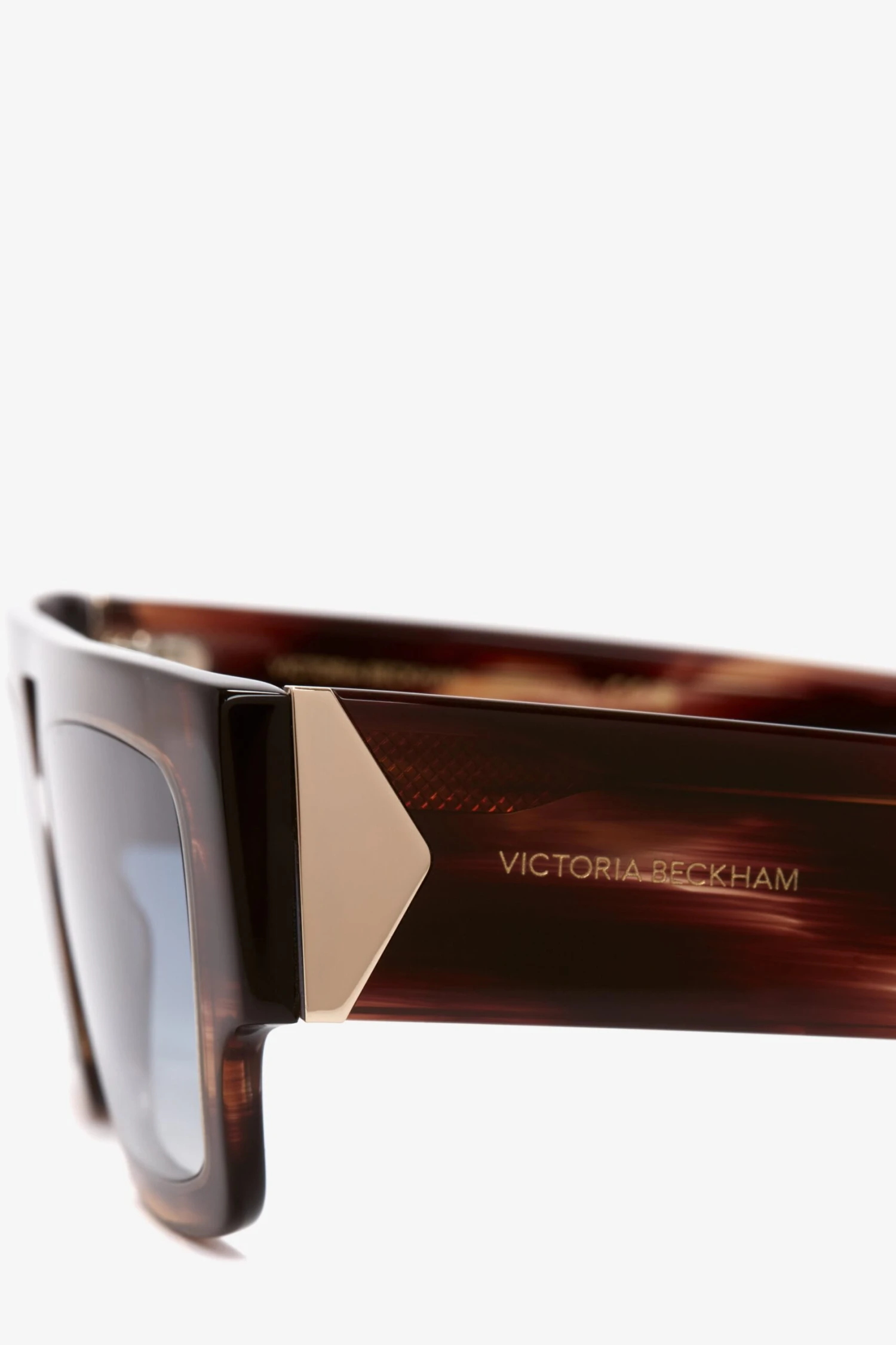 Victoria Beckham V Plaque Frame Sunglasses In Dark Brown Horn 4 Victoria Beckham V Plaque Frame Sunglasses In Dark Brown Horn - Image 4