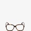 Victoria Beckham Guilloche Frame Opticals In Dark Havana