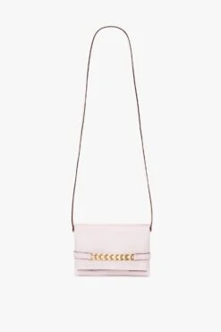 Victoria Beckham EXCLUSIVE Mini Chain Pouch With Long Strap In Bubblegum Pink Leather