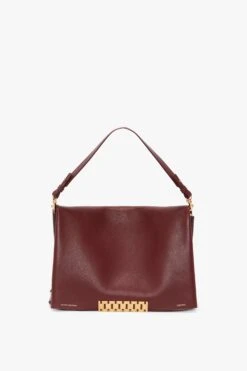 Victoria Beckham Jumbo Chain Pouch In Bordeaux