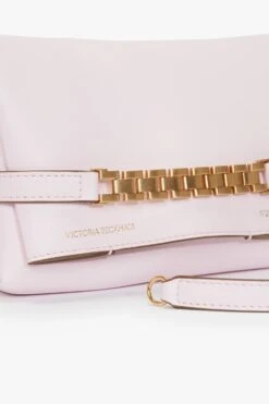Victoria Beckham EXCLUSIVE Mini Chain Pouch With Long Strap In Bubblegum Pink Leather -Victoria Beckham UntitledSession7208