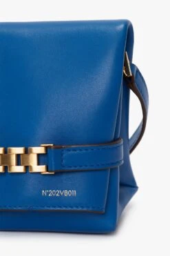 Mini Chain Pouch With Long Strap In Sapphire Blue -Victoria Beckham UntitledSession7228