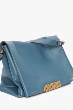 Victoria Beckham Jumbo Chain Pouch In Cornflower Blue -Victoria Beckham UntitledSession7243