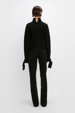 Victoria Beckham High Waisted Ponti Trouser In Black -Victoria Beckham UntitledSession9783