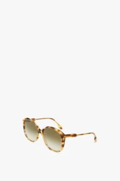 Victoria Beckham Faceted Round Sunglasses In Blonde Havana -Victoria Beckham VB629S Blonde Havana 2 G sRGB isoR1 aeb78974 6adb 4673 b9ef 99028f6d5710