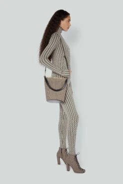 Victoria Beckham Frame Bucket Bag In House Monogram Jacquard -Victoria Beckham VICTORIA BECKHAMFRAME BUCKET BAGMONOGRAM B422AAC004249A 025