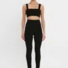 Victoria Beckham VB Body Split Front Leggings In Black