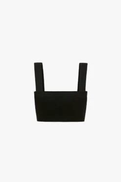 Victoria Beckham VB Body Strap Bandeau Top In Black -Victoria Beckham VICTORIA BECKHAM VB BODY STRAP BANDEAU TOP IN BLACK 1222KAC003635A BLACK FLATSHOT JPG