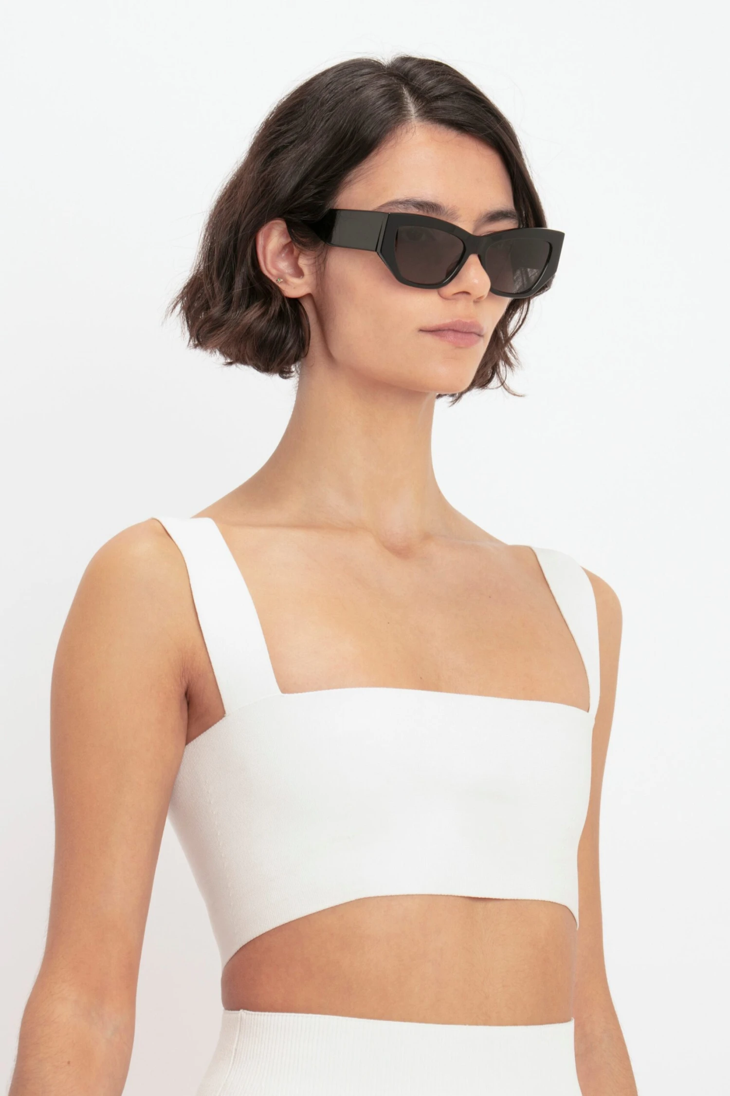 Victoria Beckham VB Body Strap Bandeau Top In White - Image 6