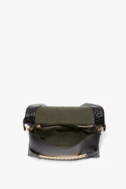 Victoria Beckham Chain Pouch With Strap In Black Croc-Effect Leather -Victoria Beckham VictoriaBeckham ChainPouchWithStrapInBlackCrocLeather B423AAC005063A Detail Model5 4 JPG