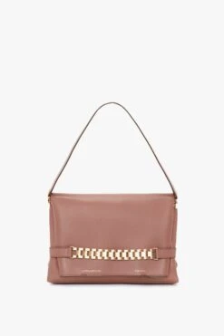 Victoria Beckham Chain Pouch With Strap In Truffle Leather