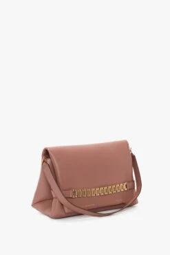 Victoria Beckham Chain Pouch With Strap In Truffle Leather -Victoria Beckham VictoriaBeckham ChainPouchWithStrapInWhiteLeather B223AAC004769A Side Model3 1 JPG 1