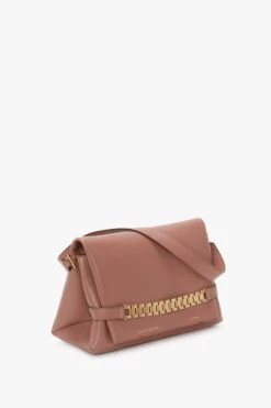 Victoria Beckham Chain Pouch With Strap In Truffle Leather -Victoria Beckham VictoriaBeckham ChainPouchWithStrapInWhiteLeather B223AAC004769A Side Model3 2 JPG 1