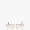 Victoria Beckham Double Bridge V-Line Navigator In Gold-Blush