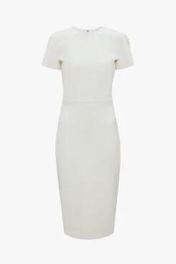 Victoria Beckham Fitted T-shirt Dress In Ivory -Victoria Beckham VictoriaBeckham FittedT shirtDressInWhite WHITE 1323WDR004940A FLAT JPG 9c1aa370 a6d0 4885 ae0a 16322c000752