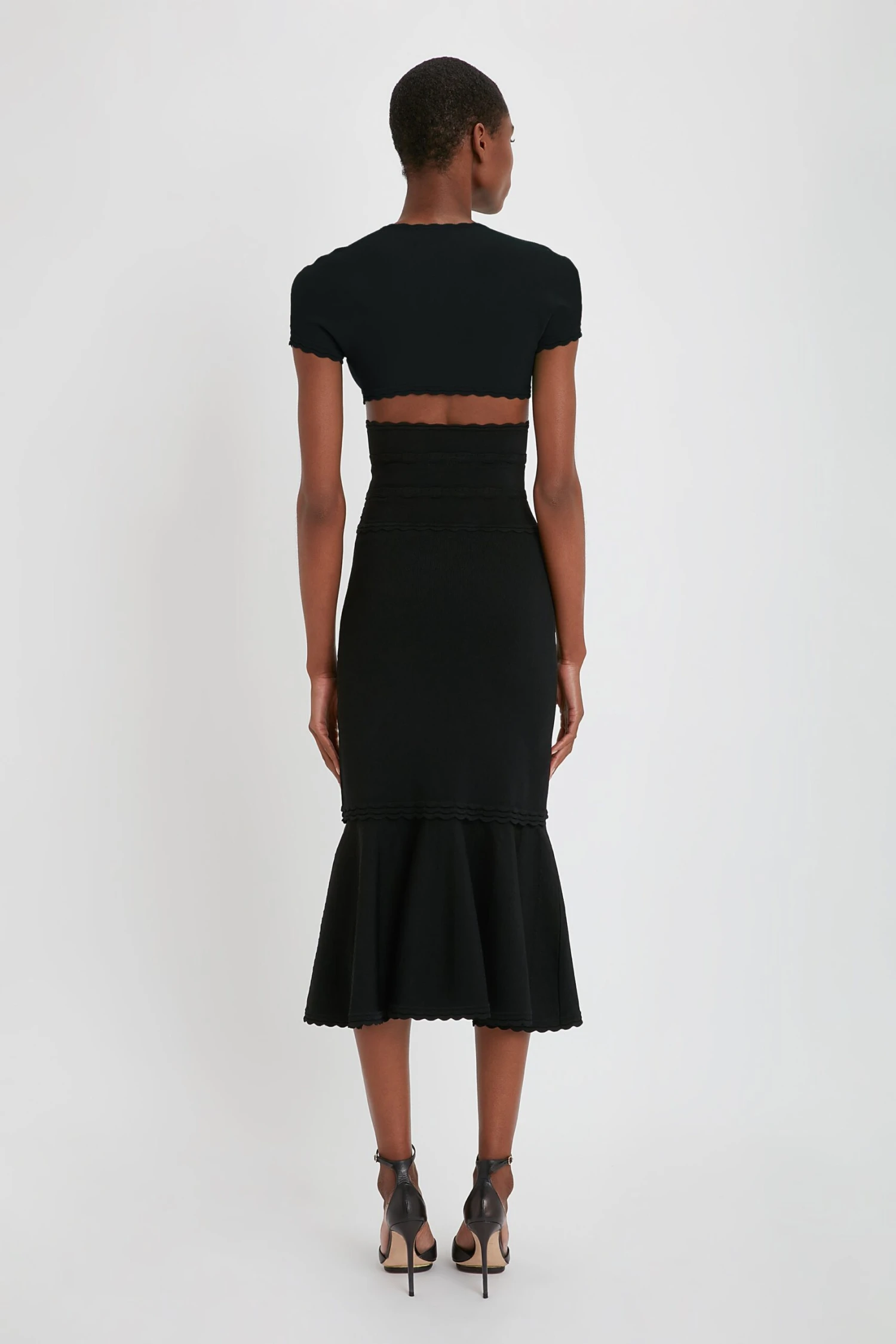 Victoria Beckham Flared Stretch Knit Skirt In Black 4 Victoria Beckham Flared Stretch Knit Skirt In Black - Image 4