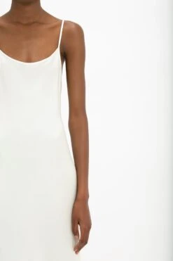 Victoria Beckham Floor-Length Cami Dress In Ivory -Victoria Beckham VictoriaBeckham Floor LengthCamiDressInIvory IVORY 1422WDR004235A Detail Model5 9 jpg