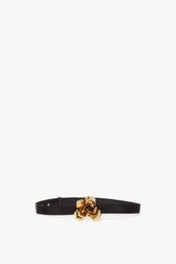 Victoria Beckham Exclusive Flower Belt In Black And Gold