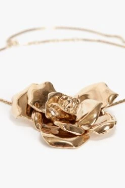 Victoria Beckham Exclusive Flower Necklace In Gold -Victoria Beckham VictoriaBeckham FlowerNecklace GOLD 1123AJW004585A3