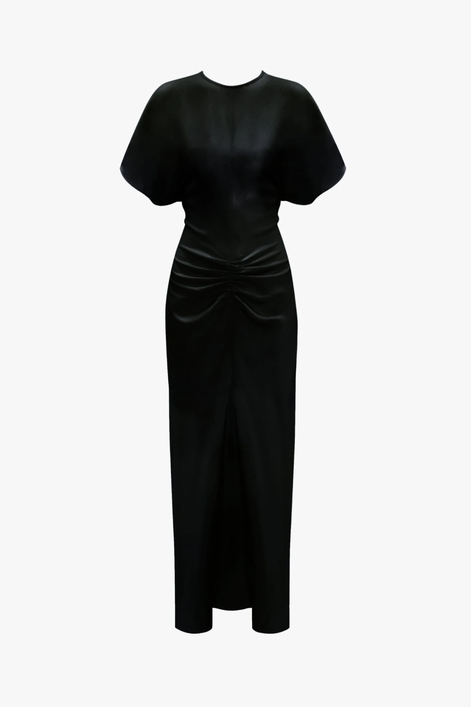 Victoria Beckham Gathered Waist Midi Dress In Black - Image 8