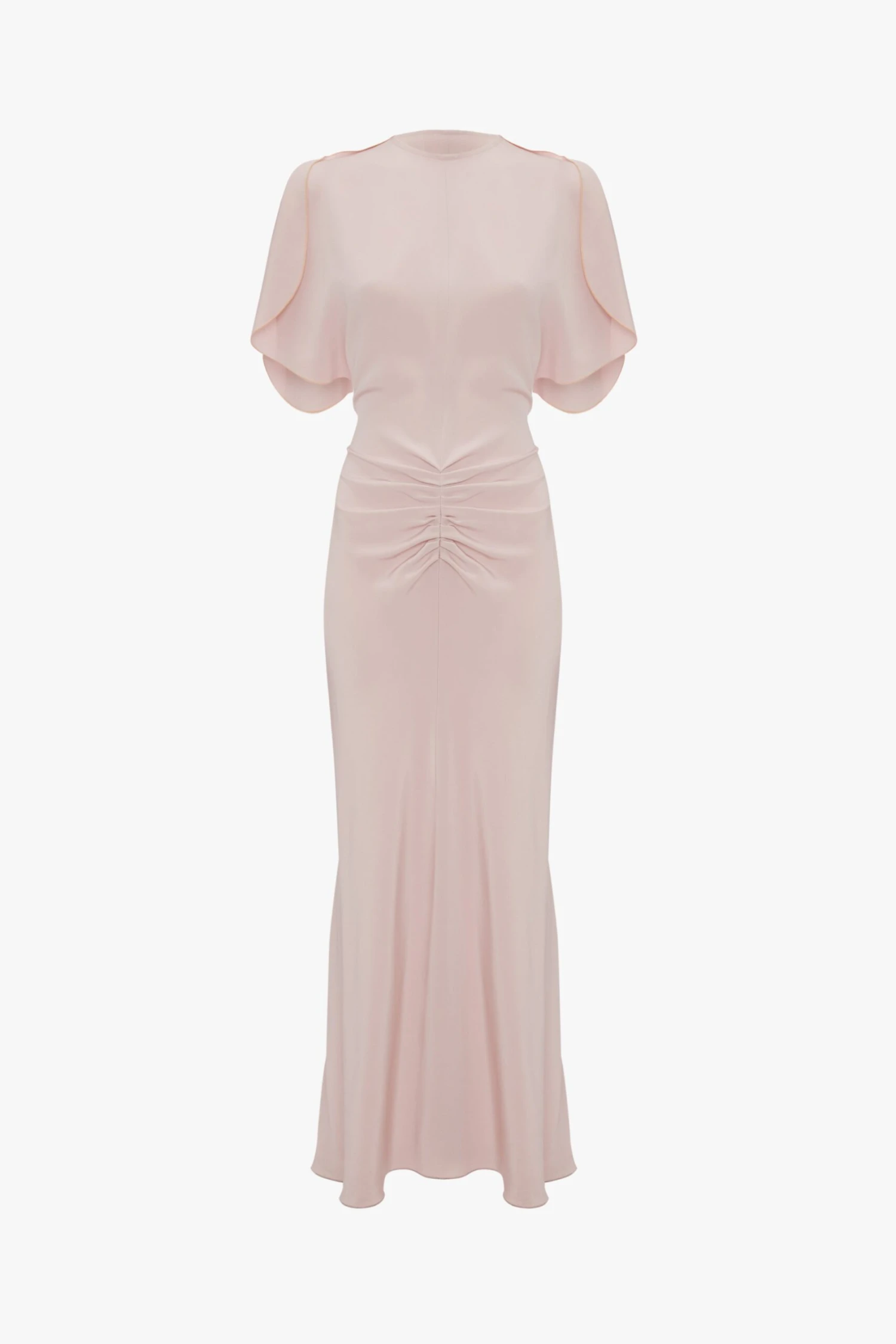 Victoria Beckham Gathered Waist Midi Dress In Blush - Image 7