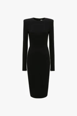 Victoria Beckham Long Sleeve T-Shirt Fitted Dress In Black -Victoria Beckham VictoriaBeckham LongSleeveT ShirtFittedDressInBlack 1423WDR004987A FLAT JPG a8f27039 6797 45db a0e4 5d2370d912f1
