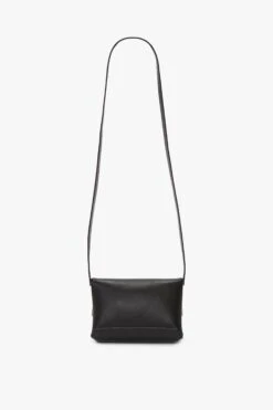 Victoria Beckham Mini Pouch With Long Strap In Black Leather -Victoria Beckham VictoriaBeckham MiniPouchWithLongStrapInBlackLeather B423AAC005135B Back Model4 JPG